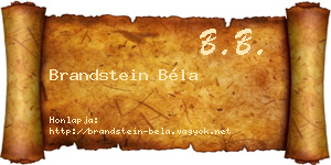 Brandstein Béla névjegykártya